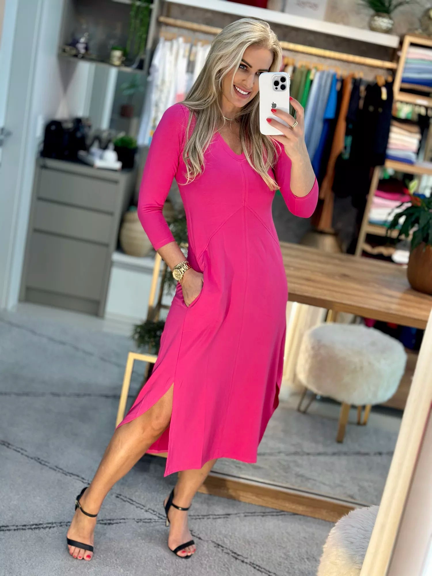 Vestido Midi em Linho