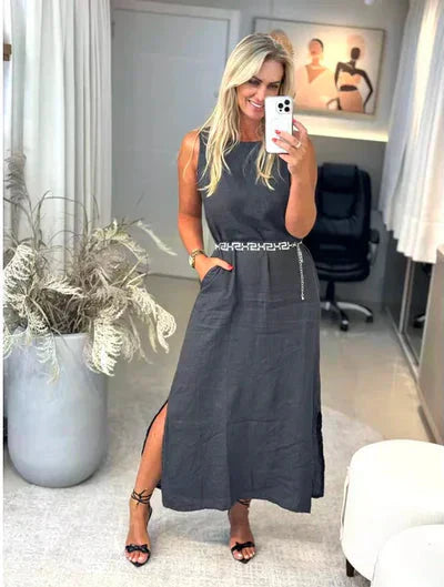 Vestido Midi em Linho